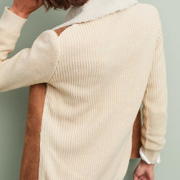 Anthropologie Sherpa Moto Sweater - Picture 2 of 6